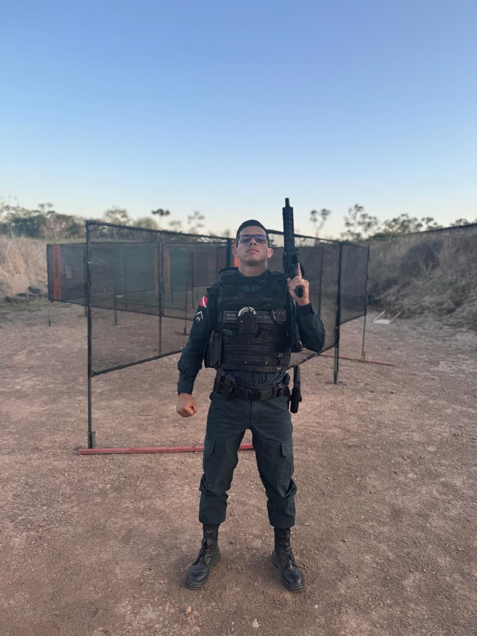 Professor Rodrigo durante treinamento policial